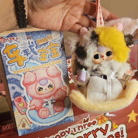 Other - Vehicle-Mounted Baby Three Plush Toy - Multicolor
